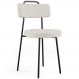 Cadeira Decorativa Estofada Para Sala De Jantar Barcelona L02 Bouclê Cru - Lyam Decor