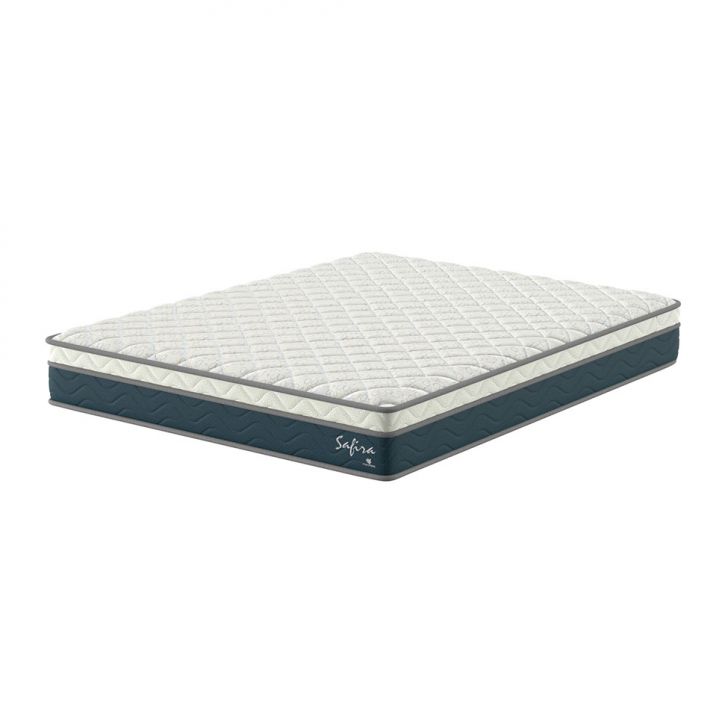 Colchão Queen Safira Molas Ensacadas (26x158x198) Azul E Branco