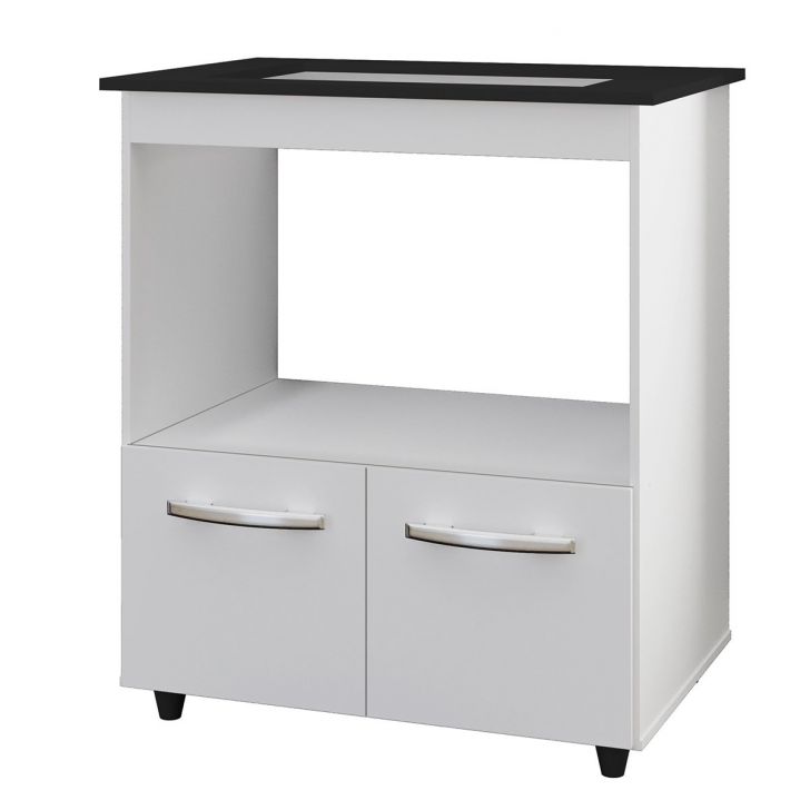 Balcão Cooktop 2 Portas 4 Bocas MDP com Pés Eliana Branco