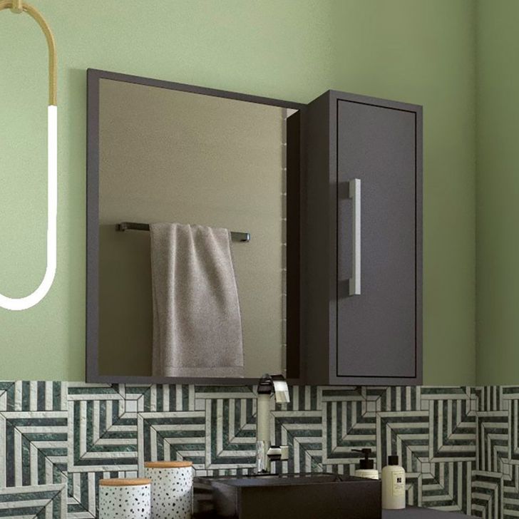 Armário de Banheiro com Espelho Alice 1 PT Grafite