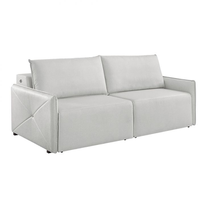 Image of Sofá 3 Lugares Retrátil Urban Com Usb Linho Cinza 200 Cm PLA-ES745UP59QTWMOB