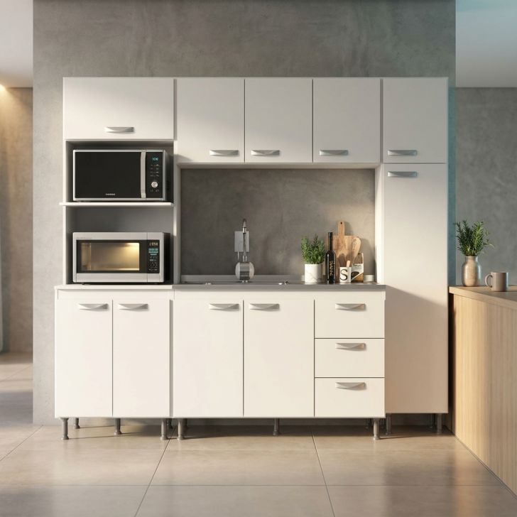 Cozinha Compacta Ipanema 10 Portas 3 Gavetas Branca