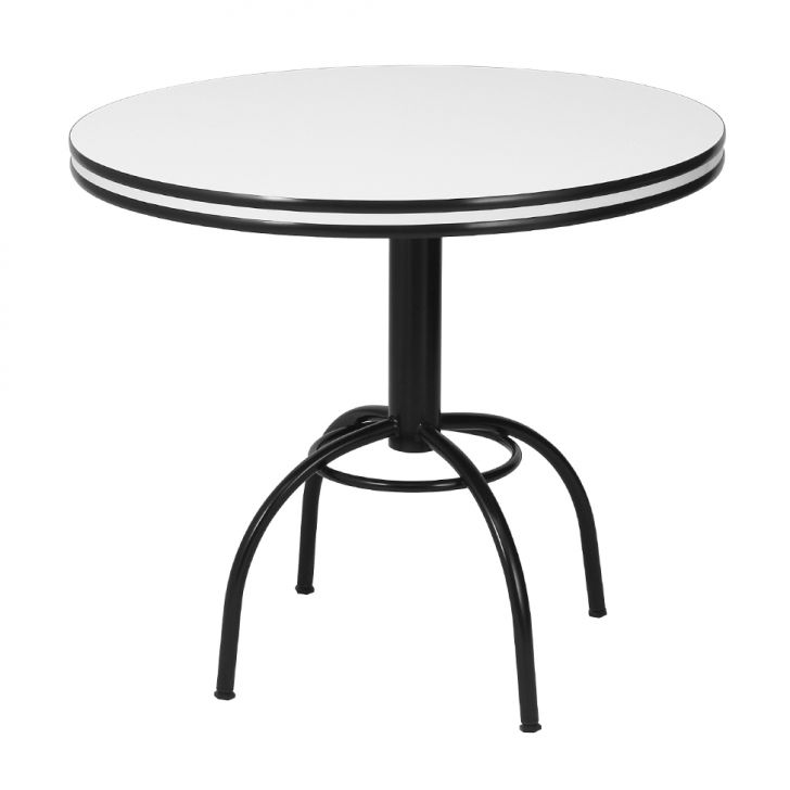 Mesa de Jantar Redonda Special Branca e Preta 90 cm