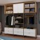 Closet Aberto Guarda-Roupa 2 Portas 6 Gvt Estilo Americano Savana/Branco