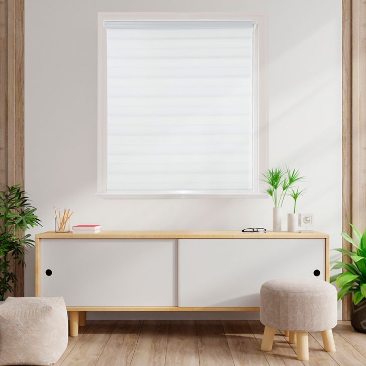 Persiana Rolo Dupla Zebra Branca 120x260