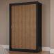 Guarda-Roupa Solteiro 2 Portas de Correr Preto/Rustic Milano Madesa