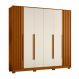 Guarda Roupa Deville 237cm 6 Portas 4 Gavetas c/ Pés Cinamomo/Off White