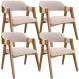 Kit 04 Cadeiras Para Sala de Jantar e Estar Living Estofada Suran L02 Suede Bege - Lyam