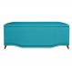 Calçadeira Recamier Baú Casal King 195cm Greta Suede Azul Turquesa - DS Estofados