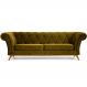 Sofá 3 Lugares Para Sala de Estar Império 180 cm D02 Veludo Mostarda C-260 - Lyam Decor