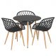 Mesa de jantar redonda 80 cm preto + 3 cadeiras Clarice Nest Preto