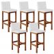 Kit 05 Banquetas Altas Para Cozinha Sala De Jantar Fixa Alya L02 Facto Branco - Lyam Decor