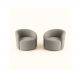 Kit 02 Poltronas Curva Orgânica Nature Gaia Suede Cinza - Montanaris Decor