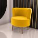 Poltrona Decorativa para Sala Ariel Veludo Amarelo