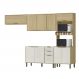 Cozinha Modulada 4 Pc 270 cm S Tampo GLOR Castanho Off White MXM