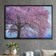 Quadro Decorativo Árvore Magnólia Flores Roxas-34x49Cm