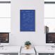 Quadro BluePrint Avião de Caça Azul 43x30 Filete Marfim Azul
