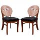 Kit 2 Cadeiras Decorativas Sala de Jantar Teseu Madeira Maciça Poliéster Preto/Imbuia G42 - Gran Belo