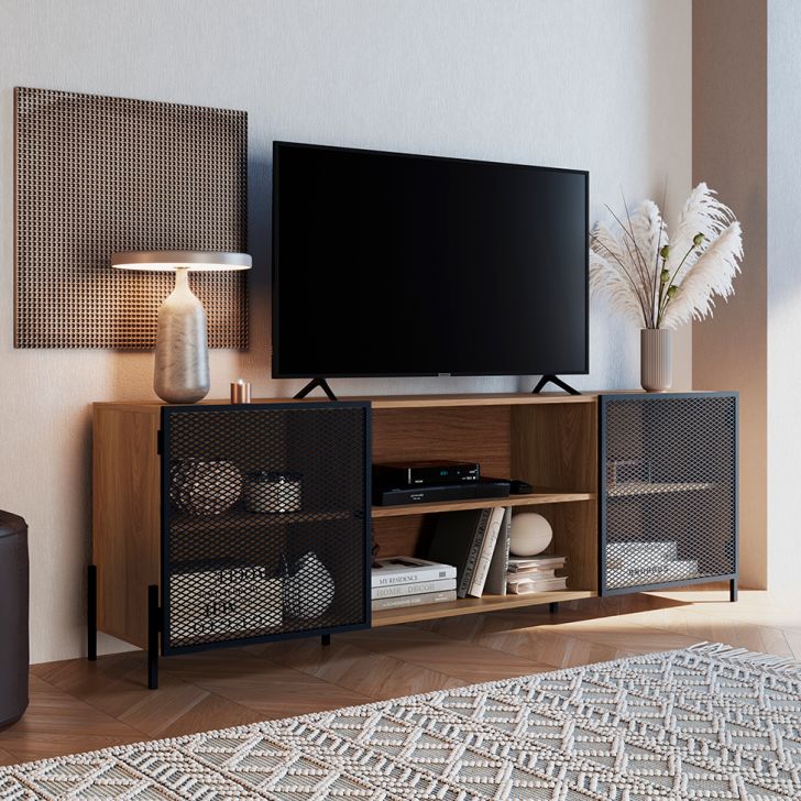 Rack York Hanover e Preto 180 cm