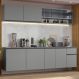 Armário de Cozinha Completa Suspenso 240cm Cinza Nice Madesa 05