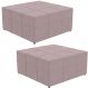 Kit 02 Puffs Decorativos Para Sala de Estar Quadrado Milano 90x90 W01 Suede Rosê - Lyam Decor