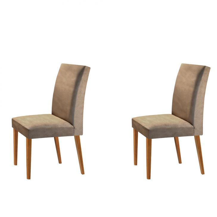 Conjunto com 2 Cadeiras de Jantar Atenas I Capuccino