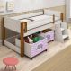 Cama Naty Branco/Mel Com 2 Nichos Adesivadas Rosa E Escadinha