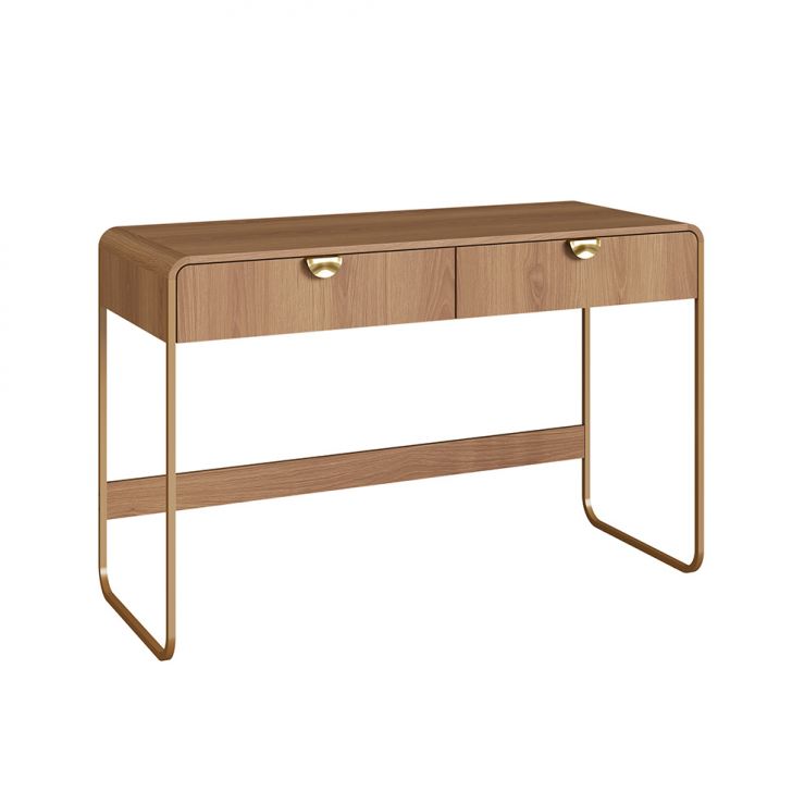 Escrivaninha Luna 2 Gavetas Hanover e Dourado