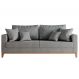 Sofá 3 Lugares Beny Base de Madeira Linho Cotton Cinza
