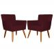 Kit 02 Poltronas Decorativas Onix Suede Bordô - DS Estofados