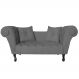 Recamier Divã Namoradeira Dubai Capitonê Suede Cinza