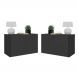 Kit 2 Mesas de Cabeceira Suspensas 2 Portas Multimóveis MP4137 Preto