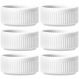 Kit 6 Ramekins Molheiras Porcelana Canelado Germer Branco Cremes Sobremesas