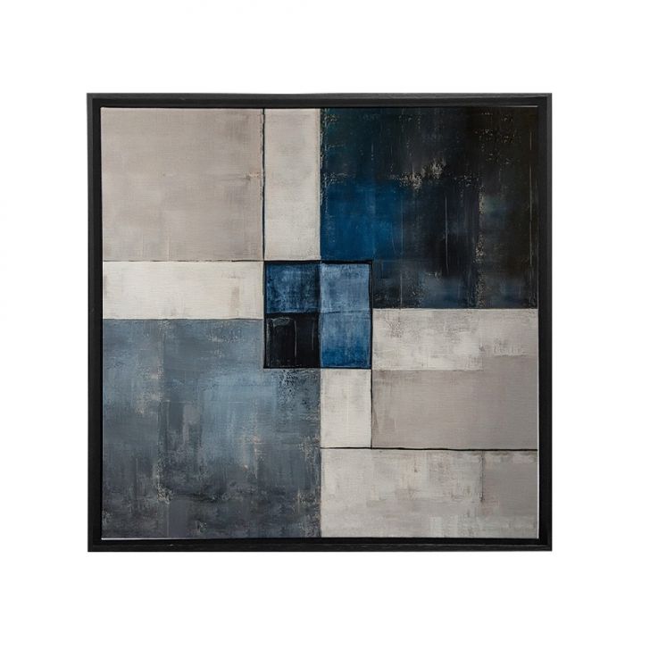 Quadro Decorativo sem Vidro Rustic Angle I Azul e Cinza