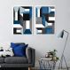 Quadro Abstração em Azul 62x43 2-43x30 Caixa Branco