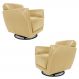 Kit 2 Poltronas Decorativas Valentina Sala de Estar Giratória Couro Bege G40 - Gran Belo