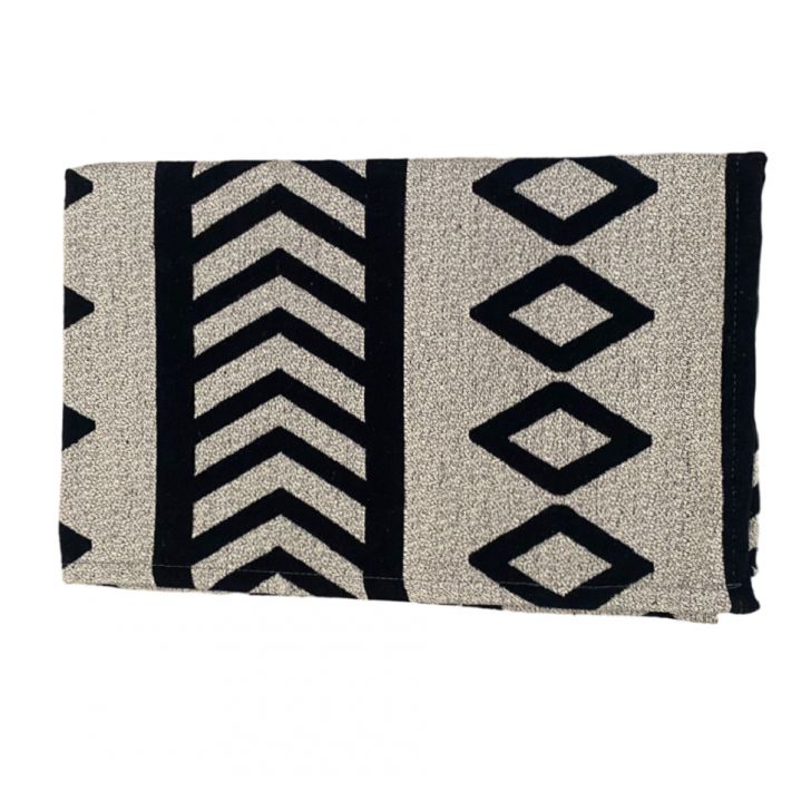 Passadeira Ubutun Branca e Preta 100x60 cm