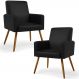 Kit 02 Poltronas Decorativa Para Sala De Estar Maria W01 Pés Palito Couríssimo Preto - Lyam Decor