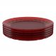 Jogo 6 Pratos Vermelhos Grandes 26cm Crippa Servir Mesa Posta Porções Aperitivos
