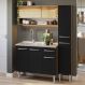 Armário de Cozinha Compacta 137cm com Pia Rustic/Preto Emilly Madesa 10