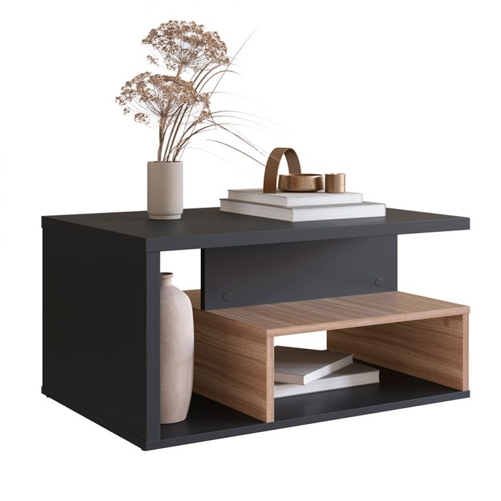 Mesa de Centro Retangular Leah Preta e Montana