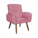 Poltrona Decorativa Emília Plus Suede Rosa - Ds Móveis