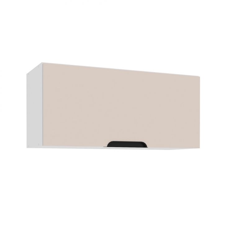 Armário Aéreo Meena 1 Porta Creme e Branco