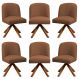 Kit 06 Cadeiras De Jantar Cléo Base Giromad Linho Terracota - Nexta Casa