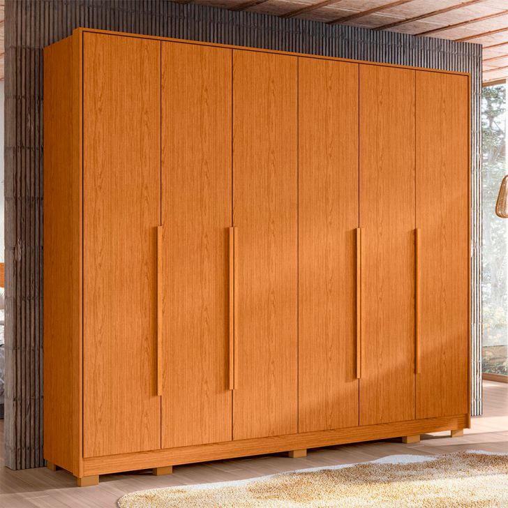 Image of Guarda-roupa Casal Fascínio 6 Portas 6 Gavetas Cinamomo PLA-MO895CL49RCKMOB
