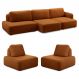 Conjunto Sala de Estar 1 Sofá Retrátil Modulado 342cm e 2 Poltronas Santiago Bouclê Terracota G89 - Gran Belo