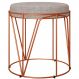 Puff Decorativo Aramado Bronze Zaya L02 Linho Bege - Lyam Decor
