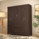 Conjunto Guarda Roupa 6 Portas e Sapateira Amadeu Cafe Touch