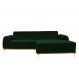 Image of Sofá 3 Lugares Molino com Chaise Direito Veludo Verde e Dourado MO895UP49IQGMOB