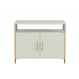 Armário de Escritório Emily 100% MDF 2 Portas Off White e Freijó